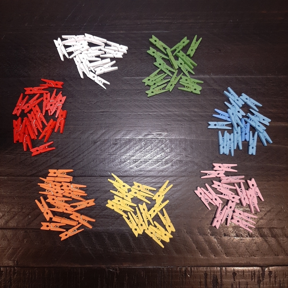 100 Pcs Mini Clothespins Painted Wood Multicolor Decor Craft Photo Clips